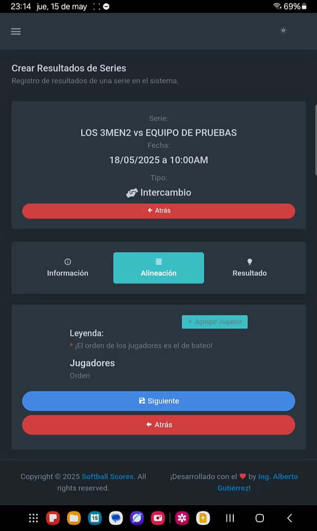 Registro de Resultados